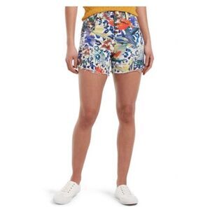 Hue-tropical ANIMAL DENIM HIGH WAIST SHORTS